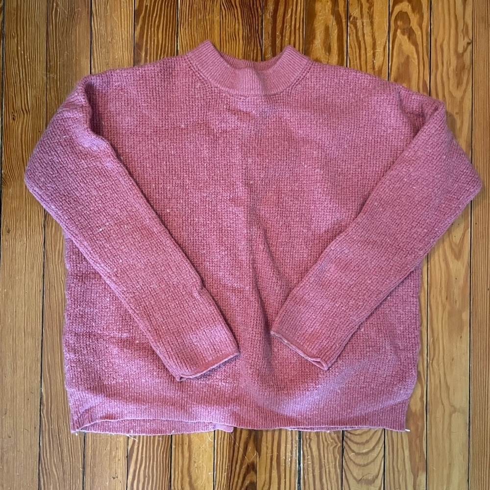 J. Crew Point Sur button-back sweater in waffled supersoft yarn
